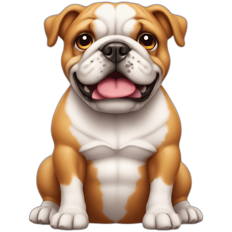 A cute bulldog with a burger body emoji