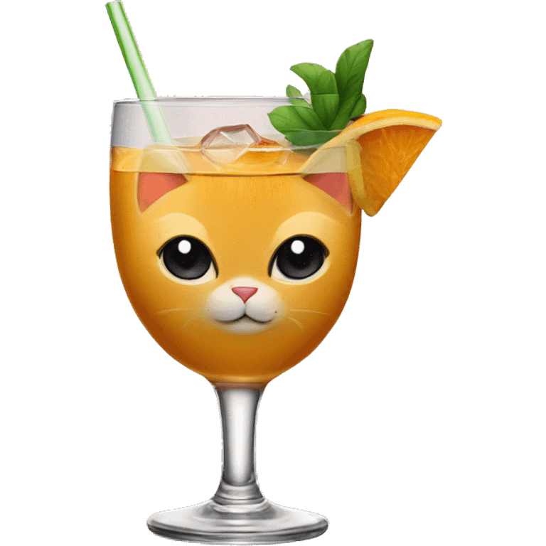 Cat with a cocktail emoji