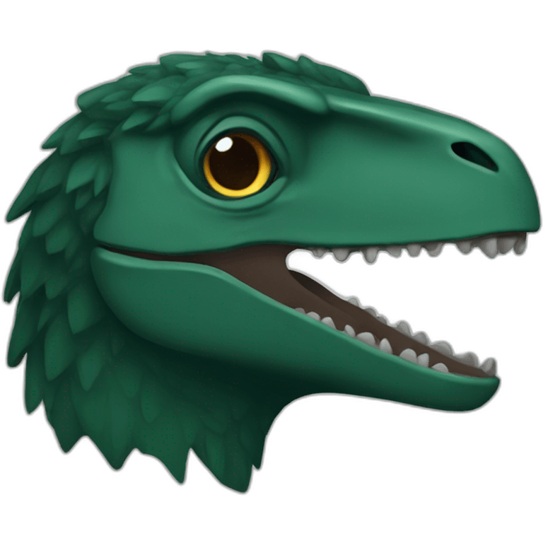 dark green raptor head closed eyes emoji