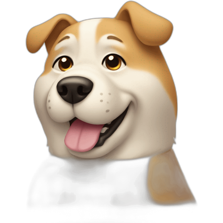 fat dog hand up emoji