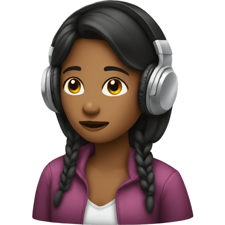 Girl listening to music emoji