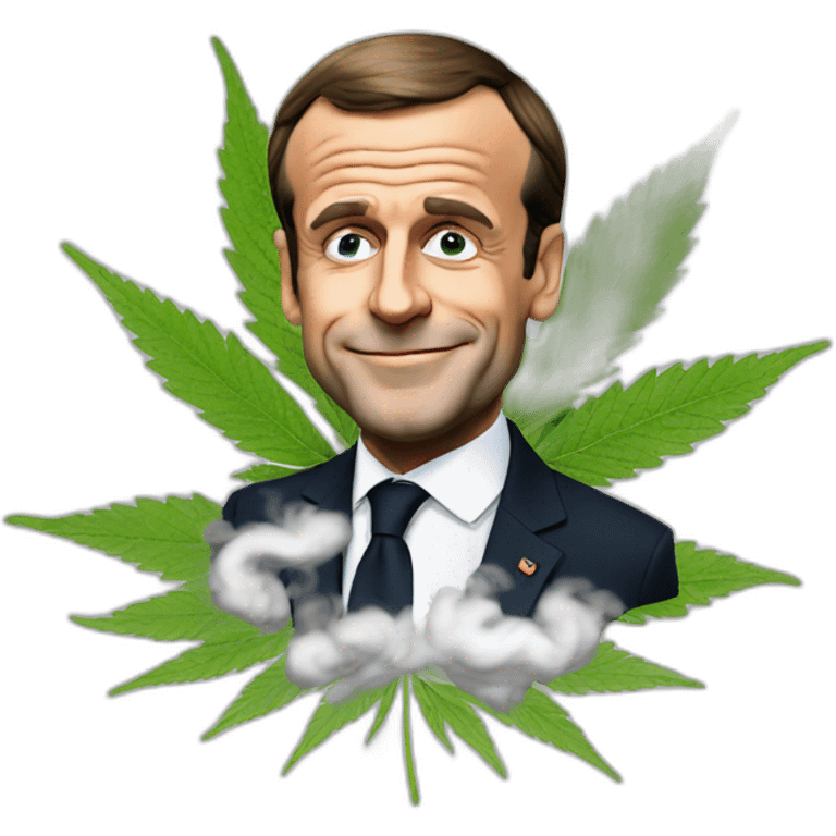 president macron smoke cannabis emoji