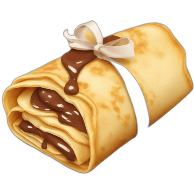 crêpe with nutella filling, wrapped in paper emoji