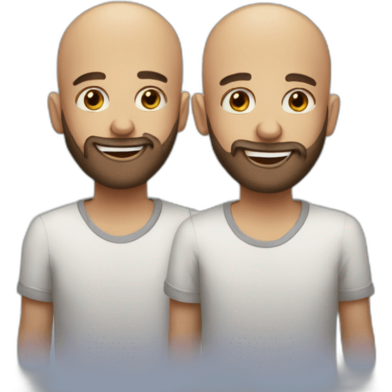 Identical twins balded and bearded celebrating birthday  emoji