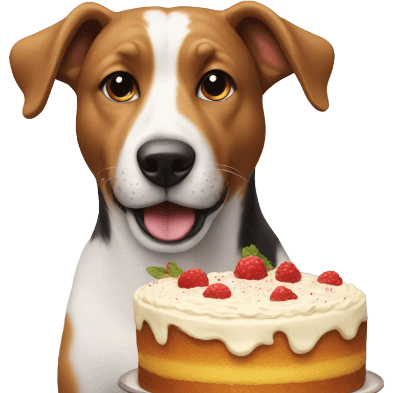 dog eating a cake emoji