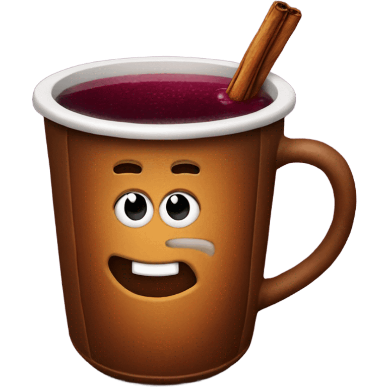 Mulled wine in a craft cup emoji