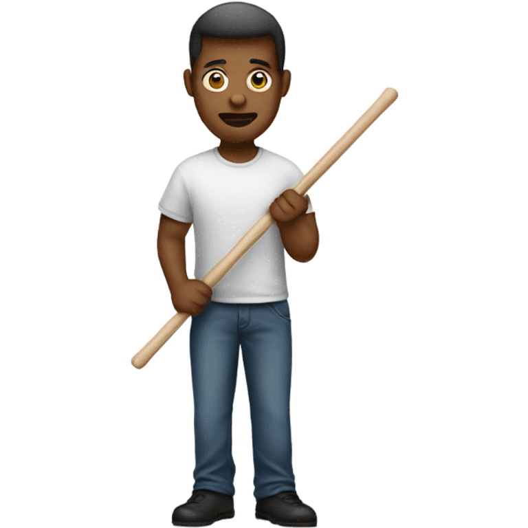 man standing holding placard on stick emoji