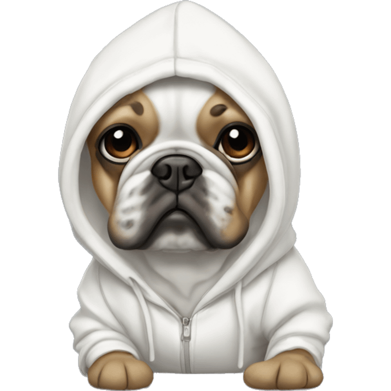 Frenchie with hoodie emoji