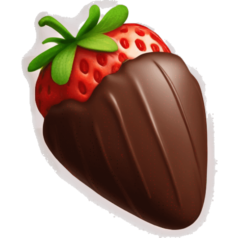 Chocolate covered strawberry with fudge stripes emoji