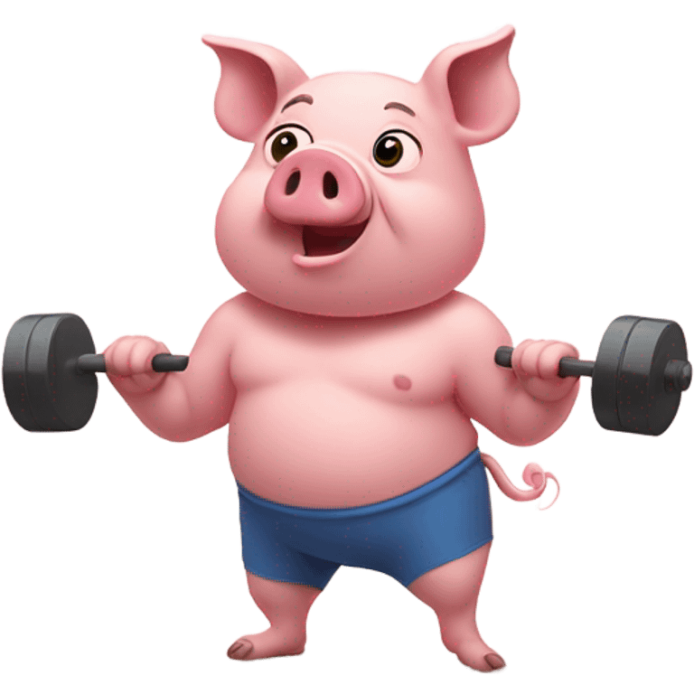 Pig doing a work out emoji