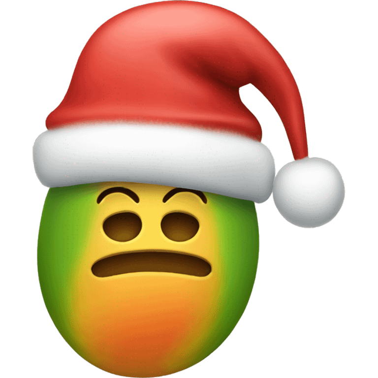 Mango with Christmas hat emoji