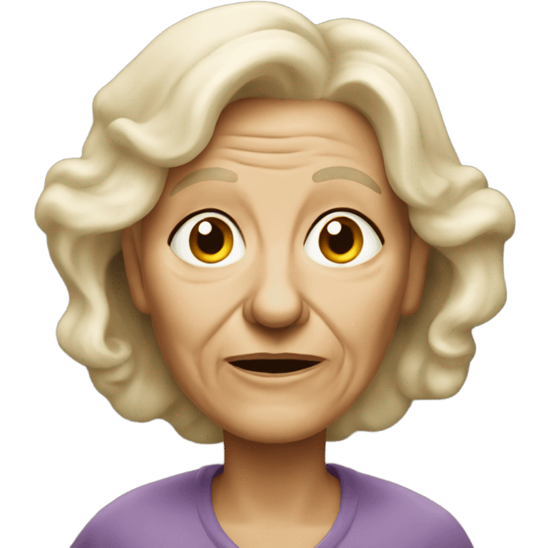 Really old worn out blonde woman  emoji