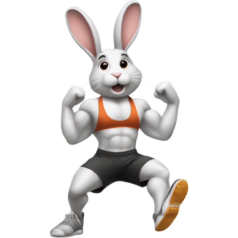 Rabbit working out emoji