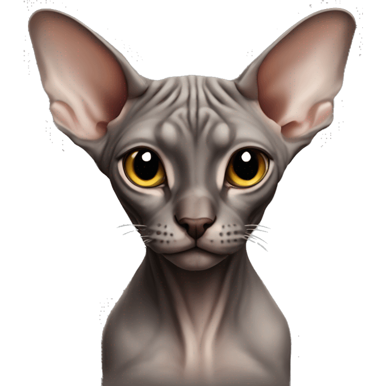 Sphynx cat dark brown and gray  emoji