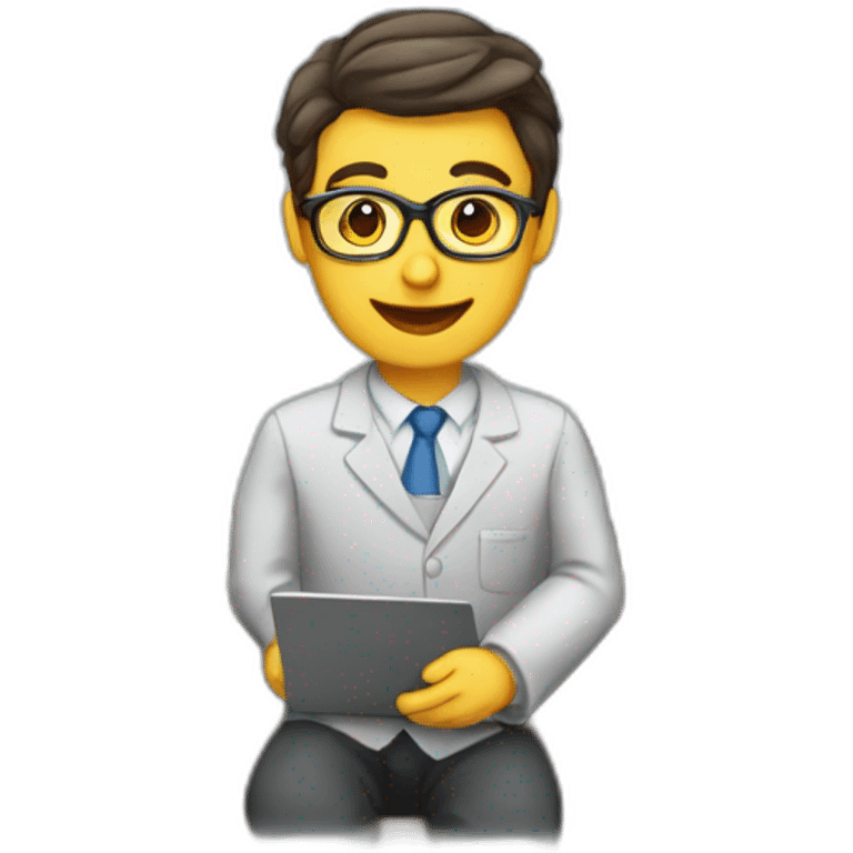 profesor y profesora con computador emoji