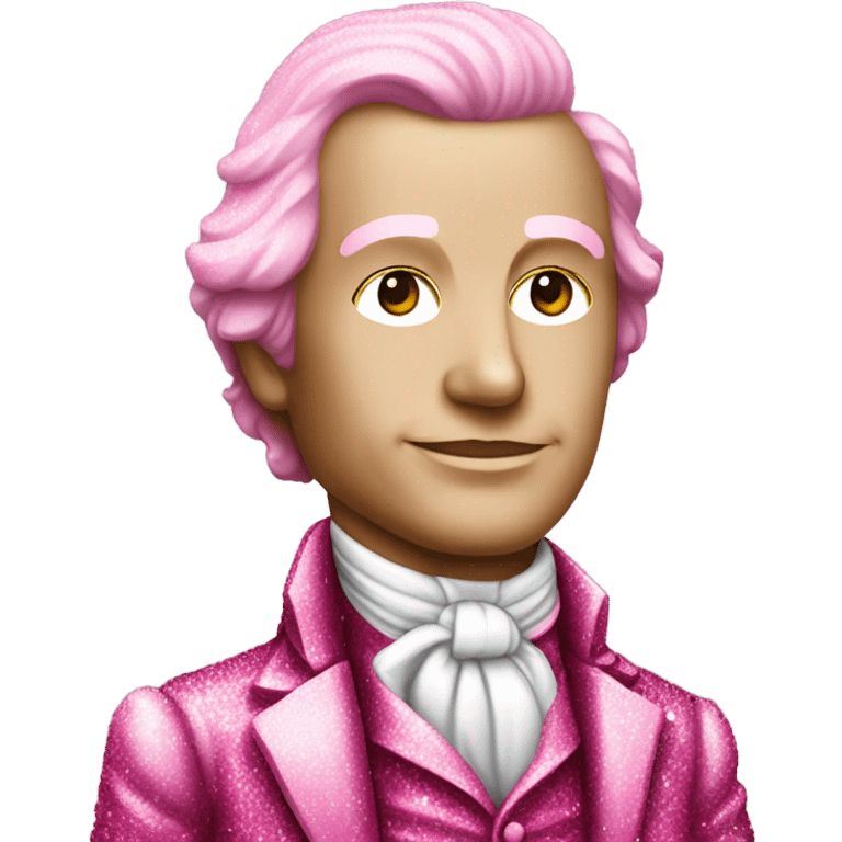 Pink ombre James Monroe statue with glitter emoji