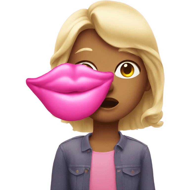 Blowing pink kiss emoji