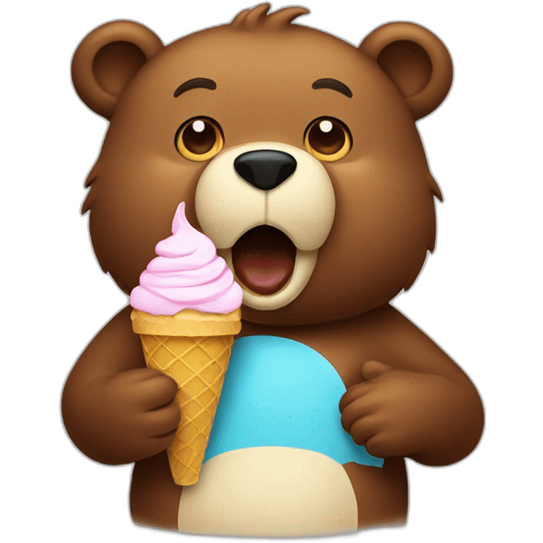 bear eating an ice cream emoji