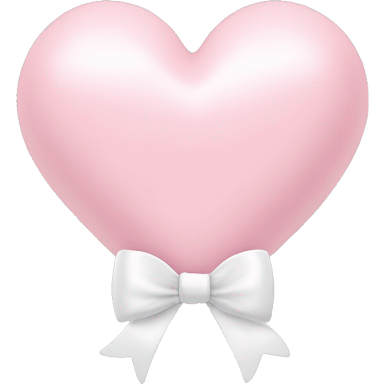 Pastel pink heart with white bow emoji