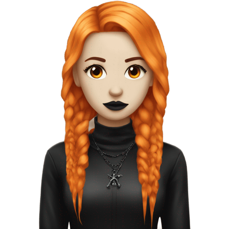 Goth girl orange hair emoji