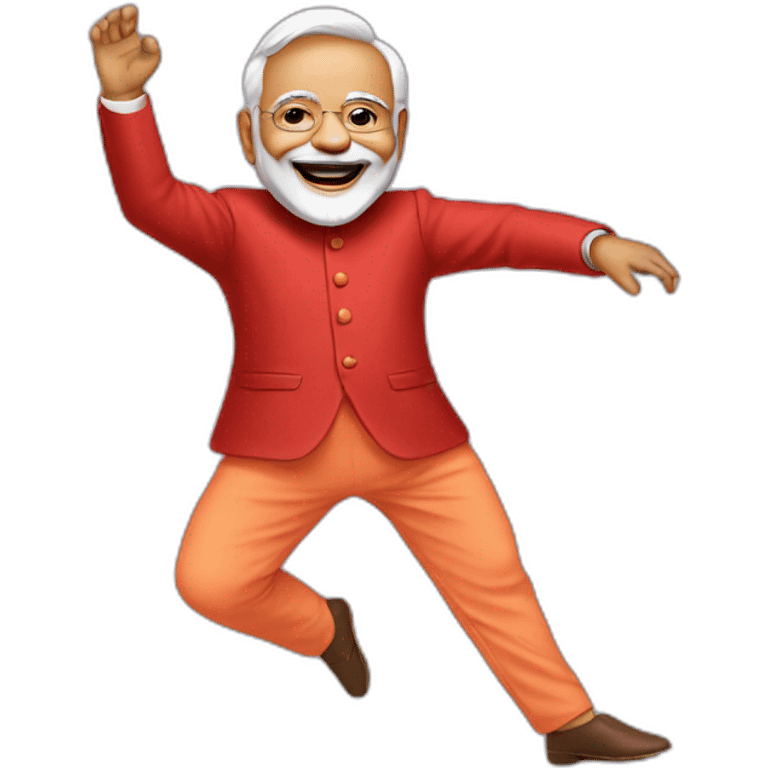 Dancing Modi in red suit emoji