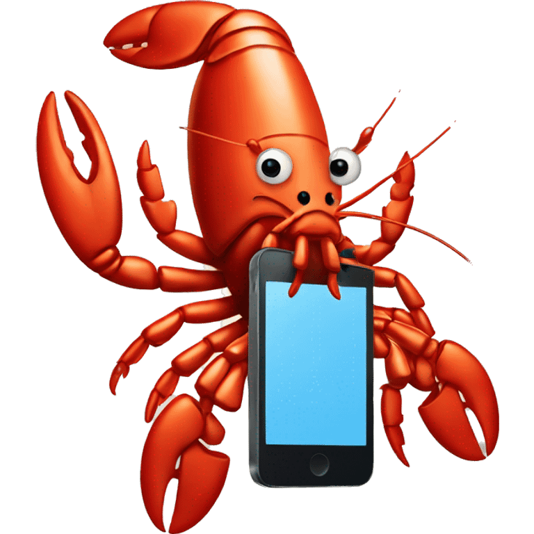 lobster on phone emoji