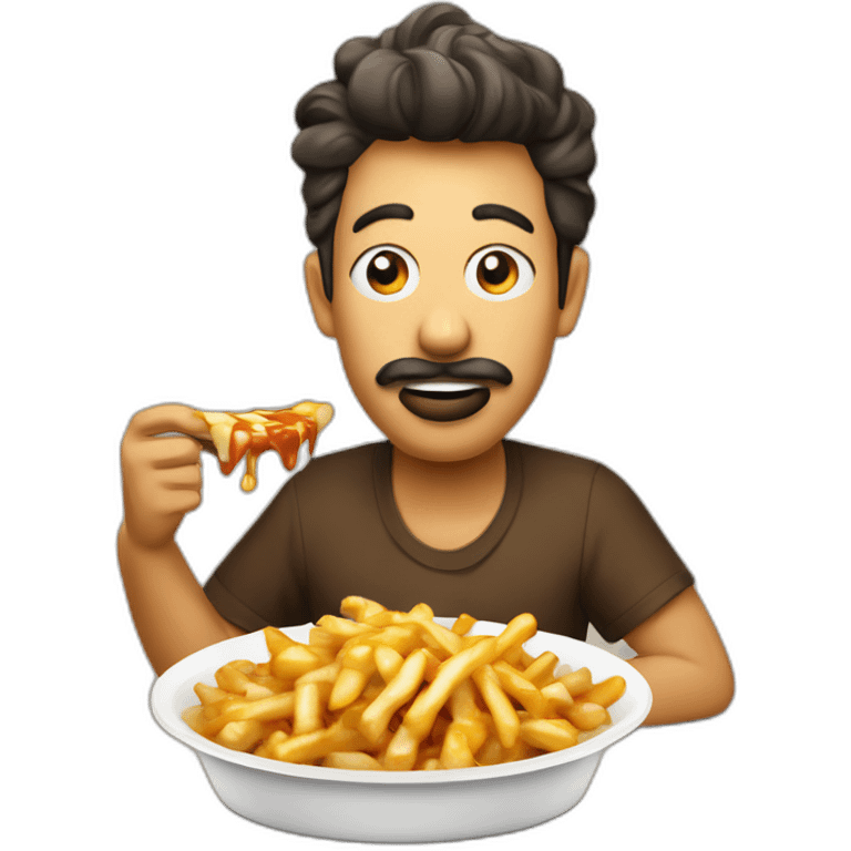 Poutine qui mange une poutine emoji