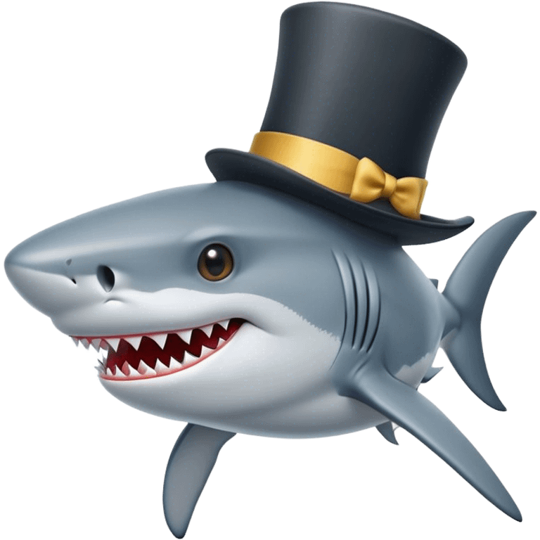 Shark with a top hat emoji