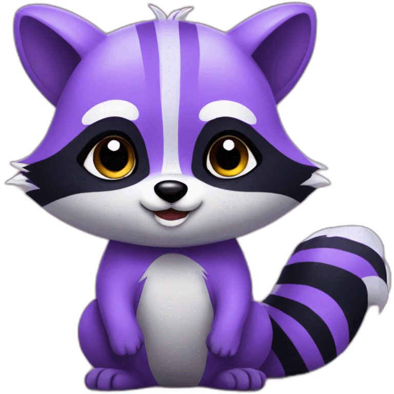 Cute violet raccoon LOL emoji