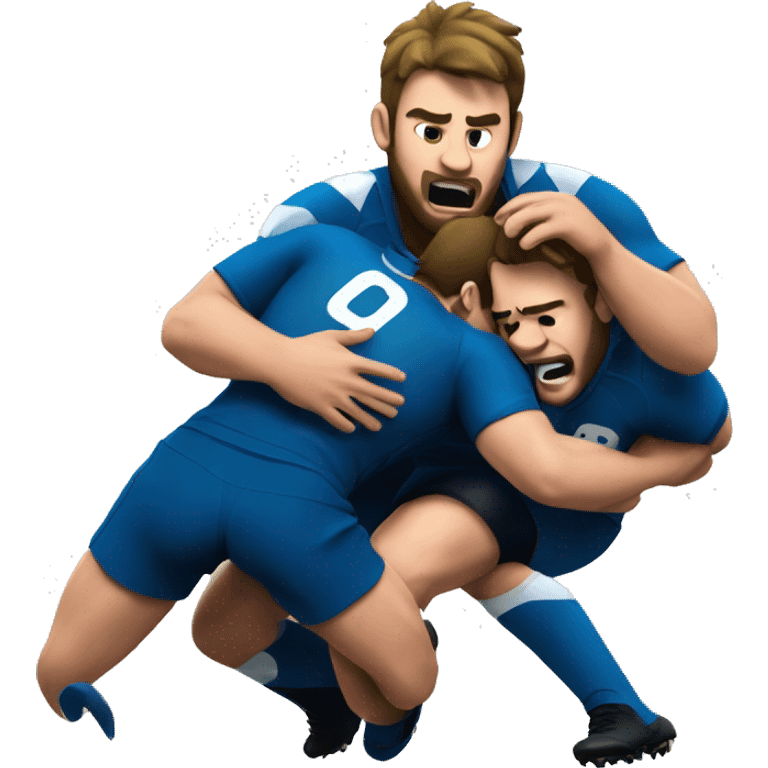 Rugby players tackle emoji