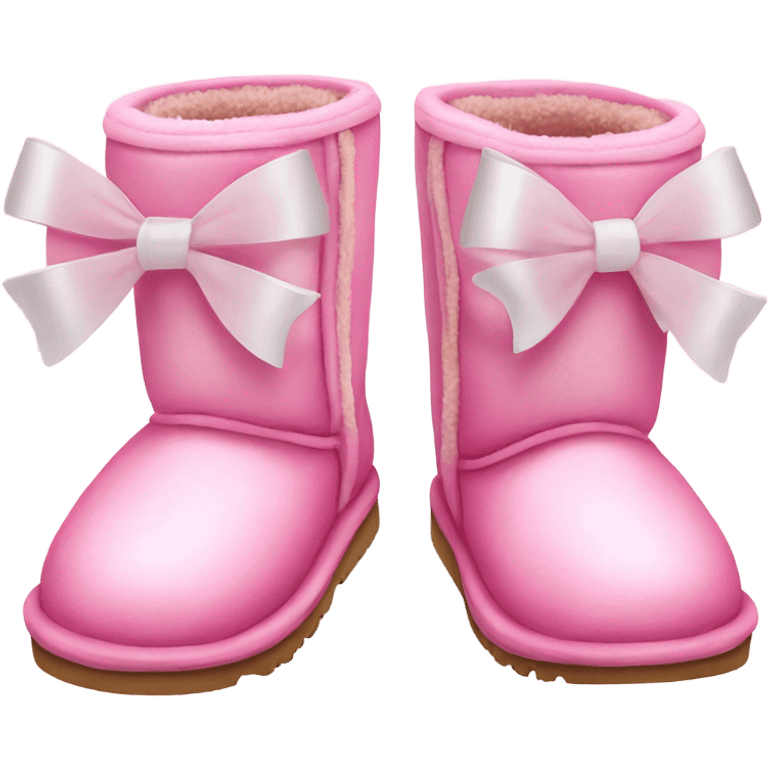 Pink uggs with White bows  emoji