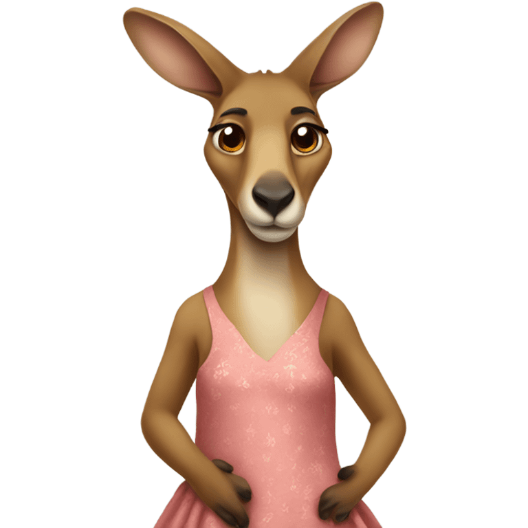 Kangaroo in a dress emoji