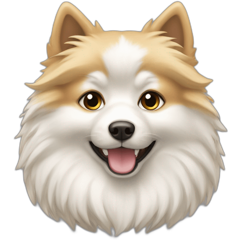 Spitz nain blanc et beige  emoji