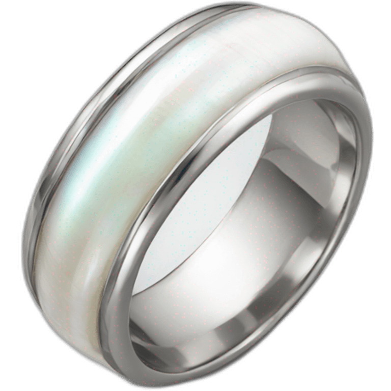 silver ring with white shell emoji