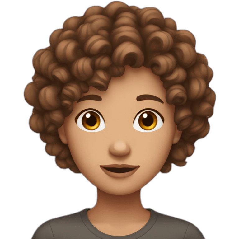 Curly brown hair teen called Nora emoji