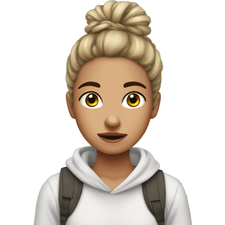 Girl Character, Messy bun Hair, Pretty, use Balaclava in he emoji