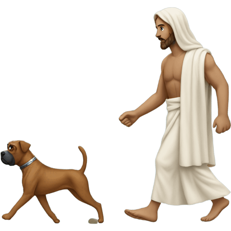 Jesus walking boxer dog emoji