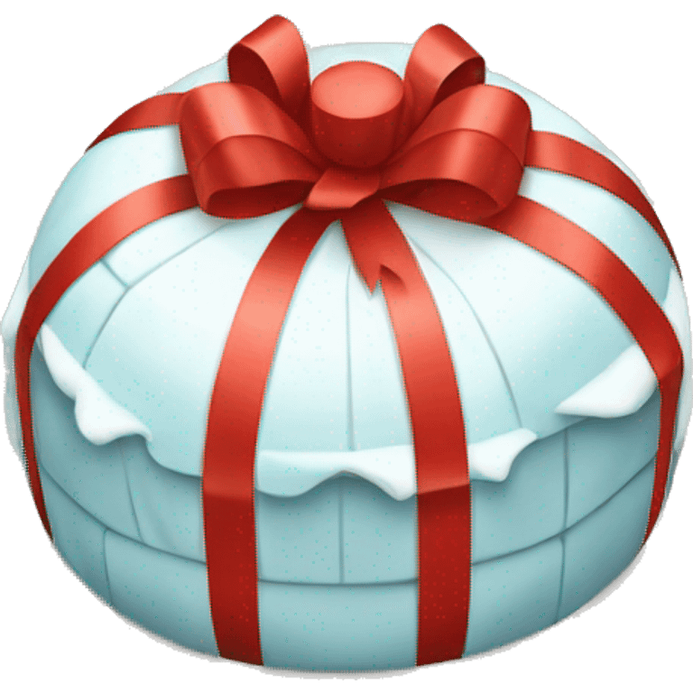 igloo wrapped in gift emoji