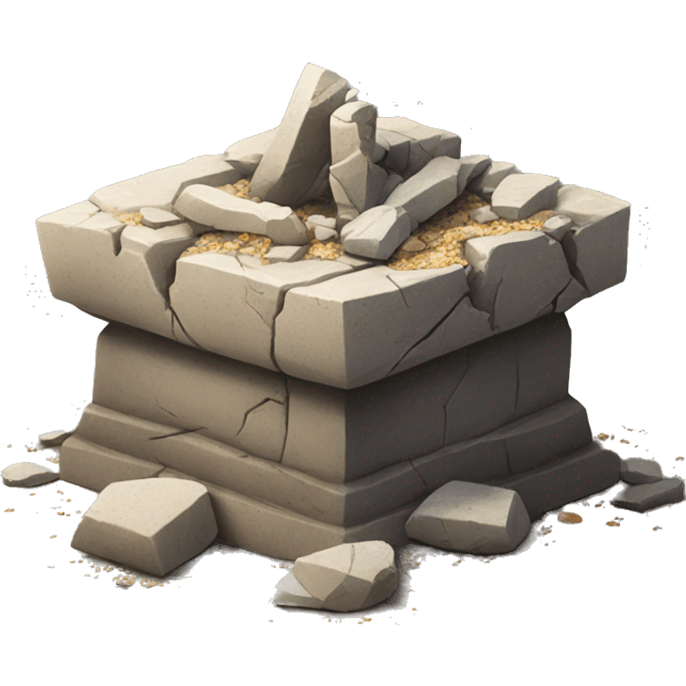 stone Altar broken down with pieces of it on the ground emoji