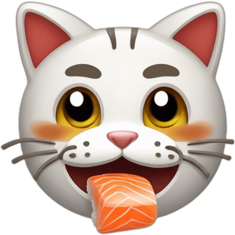 chat qui mange des sushis emoji