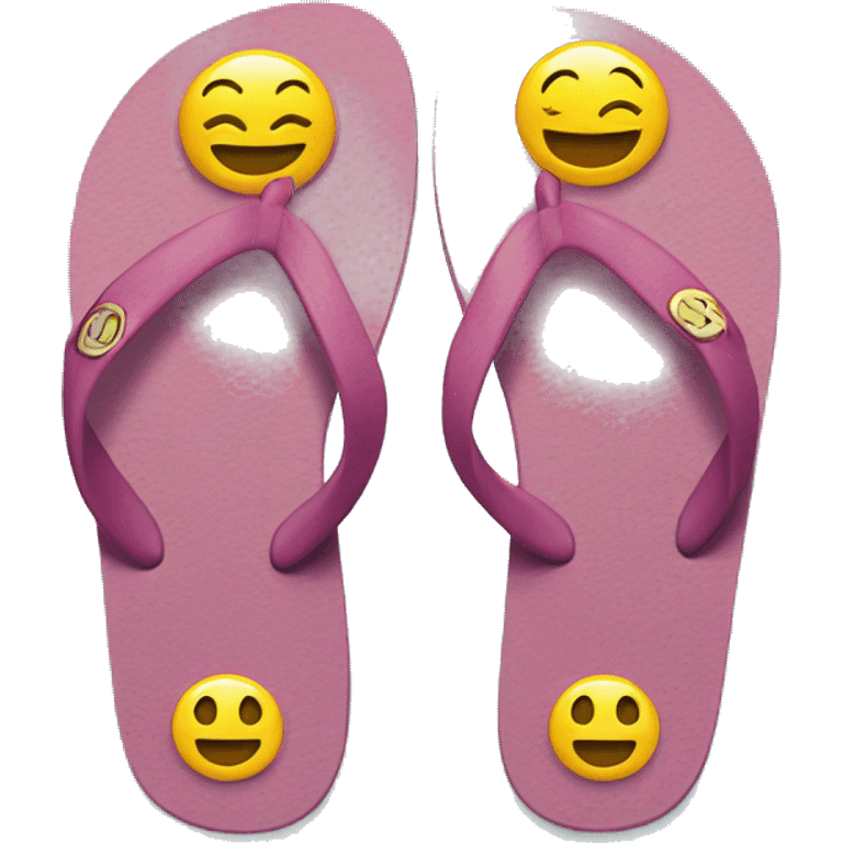 smiley with dollar eyes symbol  changed  to flip flops  emoji