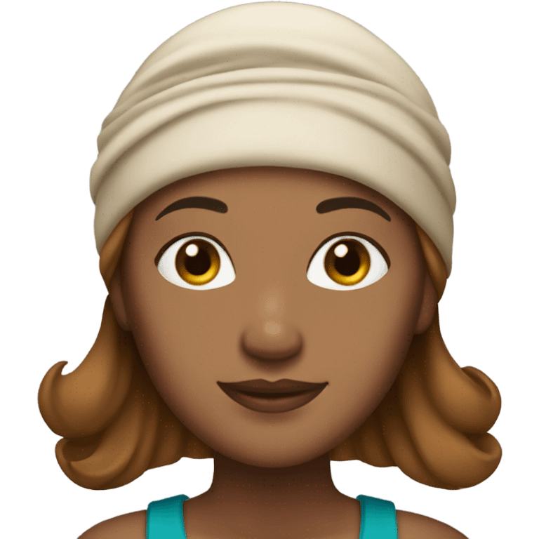 Light skin woman with brown hair and a turban on her hair emoji