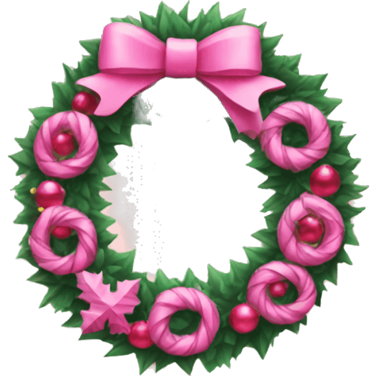 pink christmas wreath emoji