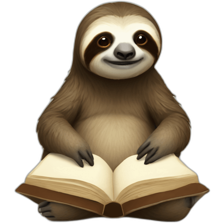 Reading sloth emoji