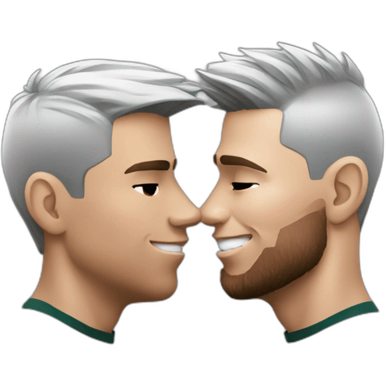 cristiano ronaldo and lionel messi kissing emoji