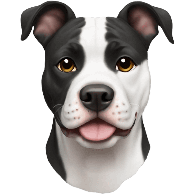 Black and white American Staffordshire Terrier emoji