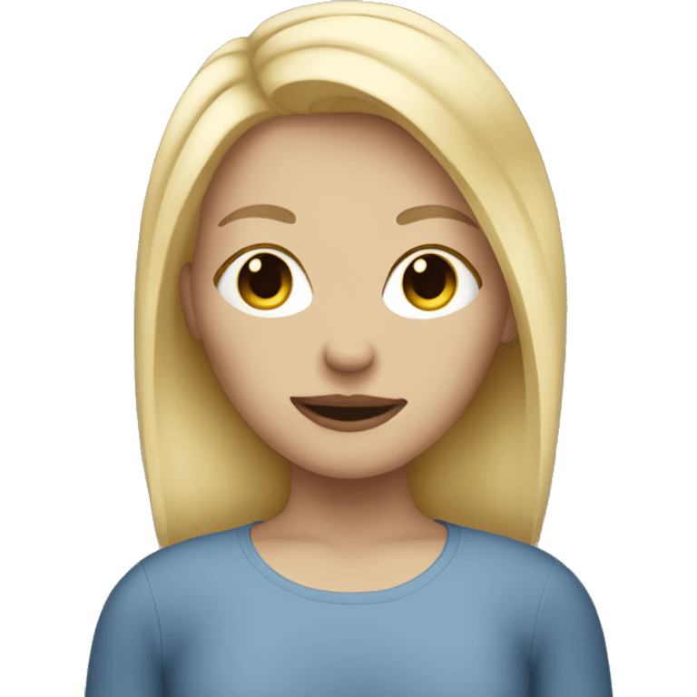 Blonde hair girl with facemask emoji