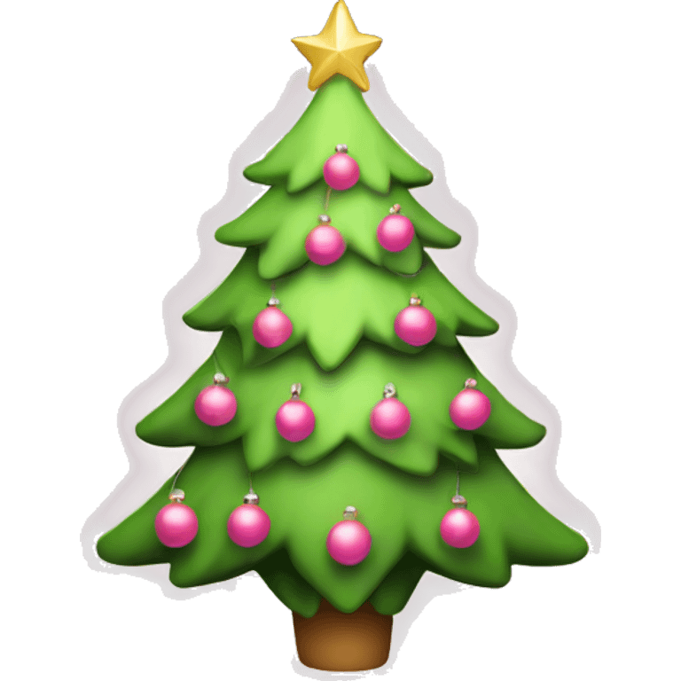 light green christmas tree with pink ornaments emoji