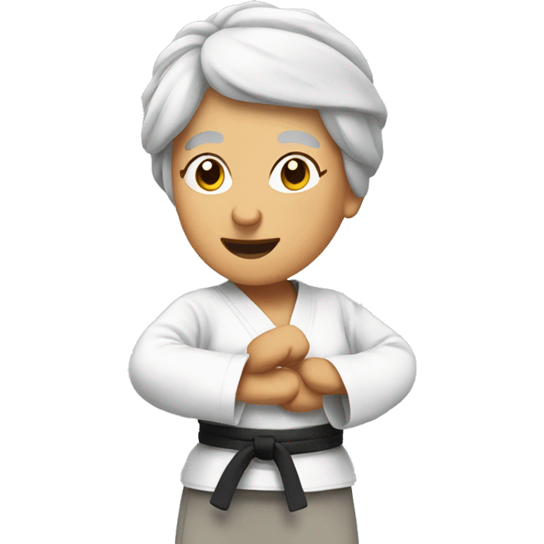 Old woman doing karate  emoji