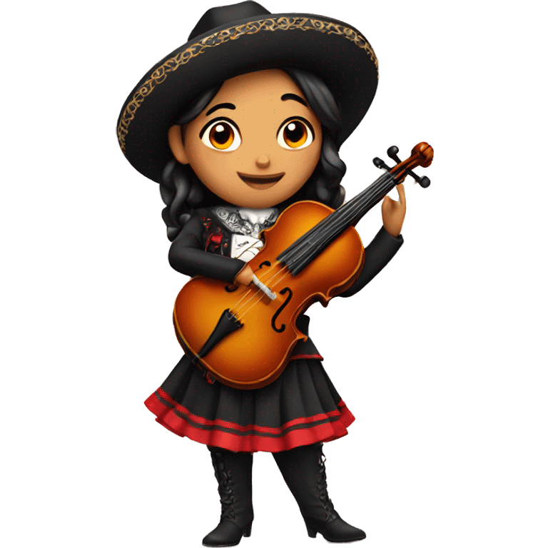 Mariachi girl with violin emoji